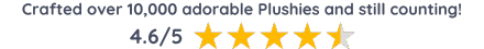 Five-star customer reviews – MyPlushBuddy highlighting happy custom plushie experiences.